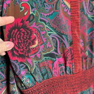 Vintage Vibrant Paisley Print Dress